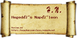 Hegedűs Napóleon névjegykártya