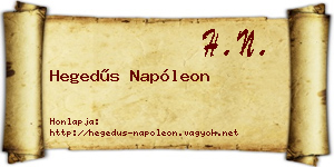 Hegedűs Napóleon névjegykártya